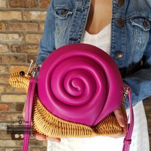 Kate Spade SNAIL crossbody Pink Enchanted Bag NEW
